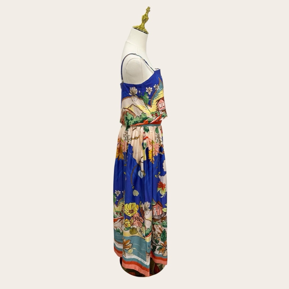 Antonio Melani NWT Evie Callista Ocean Blue Print Sleeveless Maxi Skirt Set $298 - Picture 10 of 16
